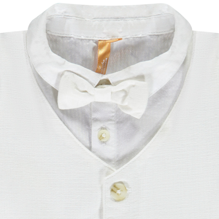 Ensemble pantalon et chemise + gilet à nœud amovible pour bébé garçon 