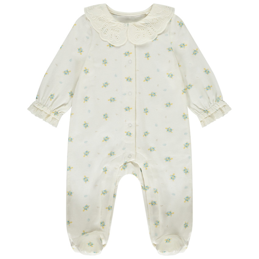 Pyjama met schildpadprint en Claudine kraag voor meisjes 