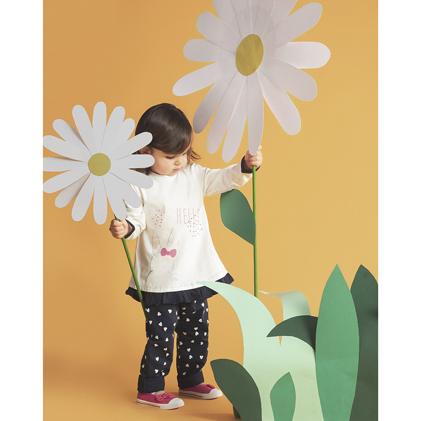 Babies van stof met knoop en elastische band voor meisjes 