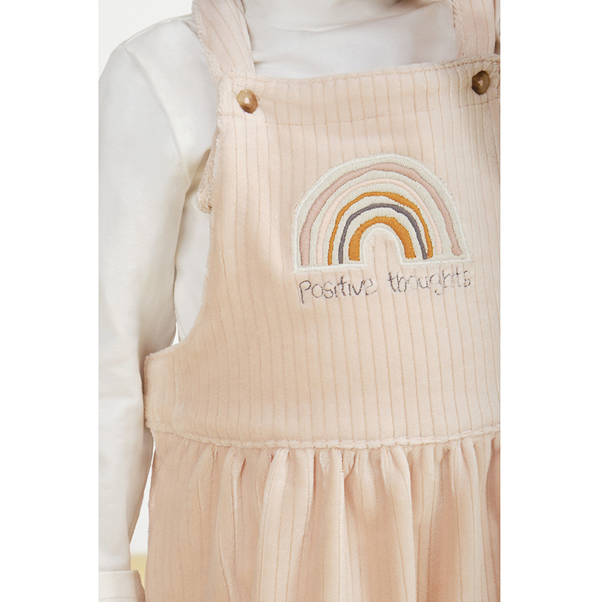 Robe salopette en velours côtelé pour bébé fille 