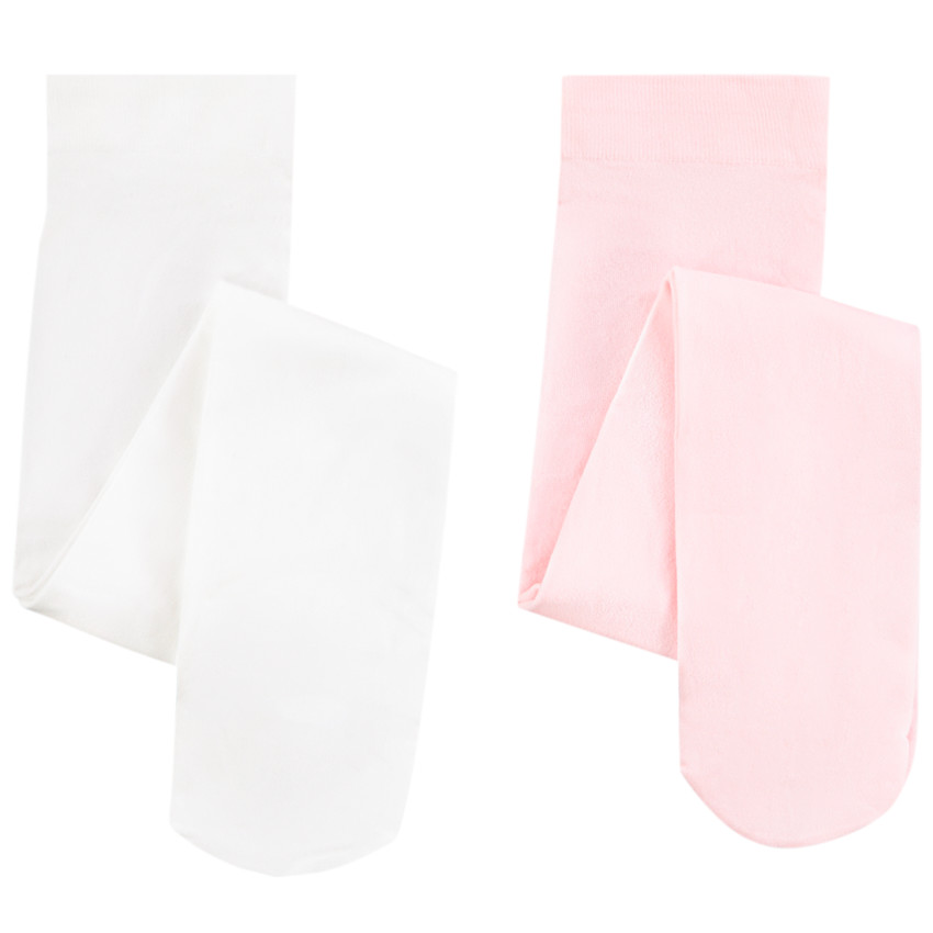 Lot de 2 collants fins unis pour bébé fille 