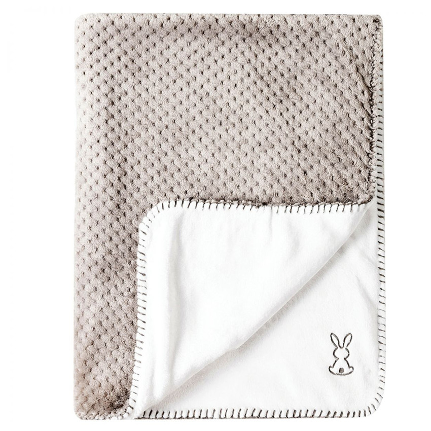 Couverture Lapidou 75 x 100 cm Gris/Blanc 