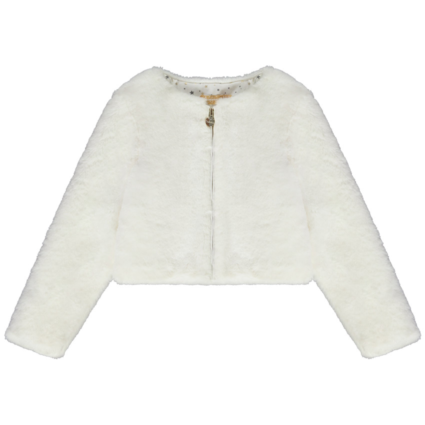 Gilet in imitatiebont voor meisjes 