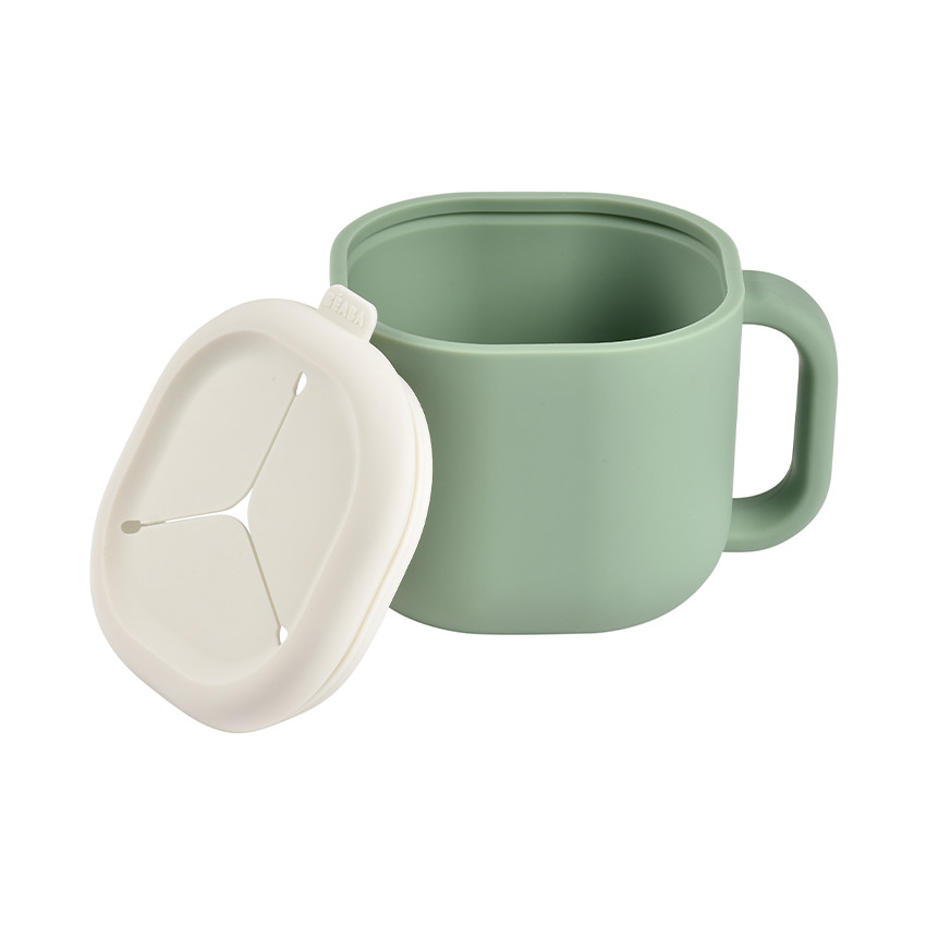 Tasse Pick & Snack en silicone sage green 