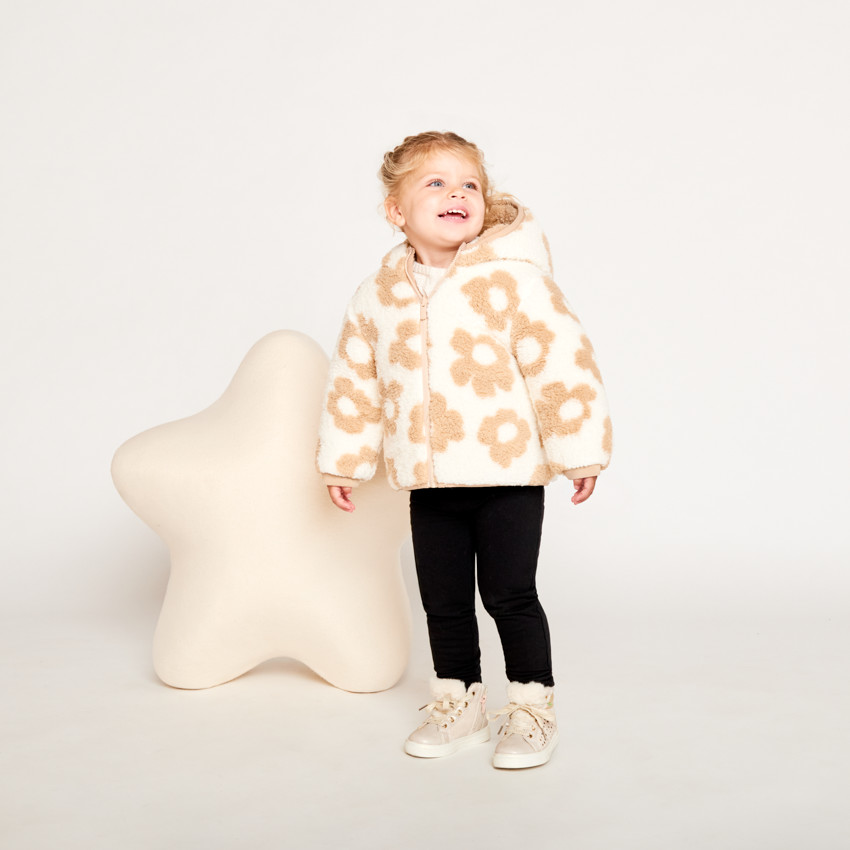 Veste sherpa réversible à capuche pour bébé fille 