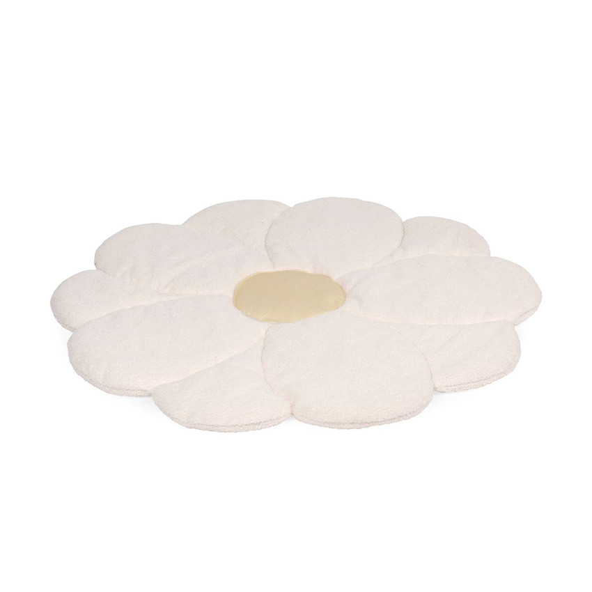 Tapis fleur Ø 110 cm écru 