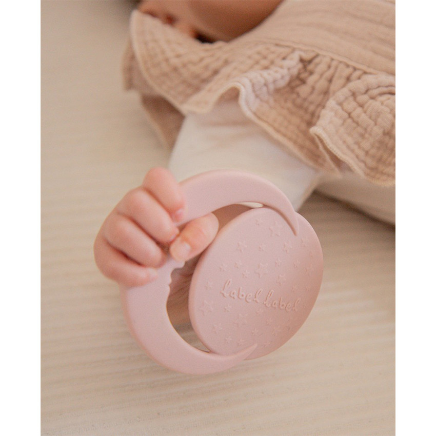 Anneau de dentition silicone Lune Rose 