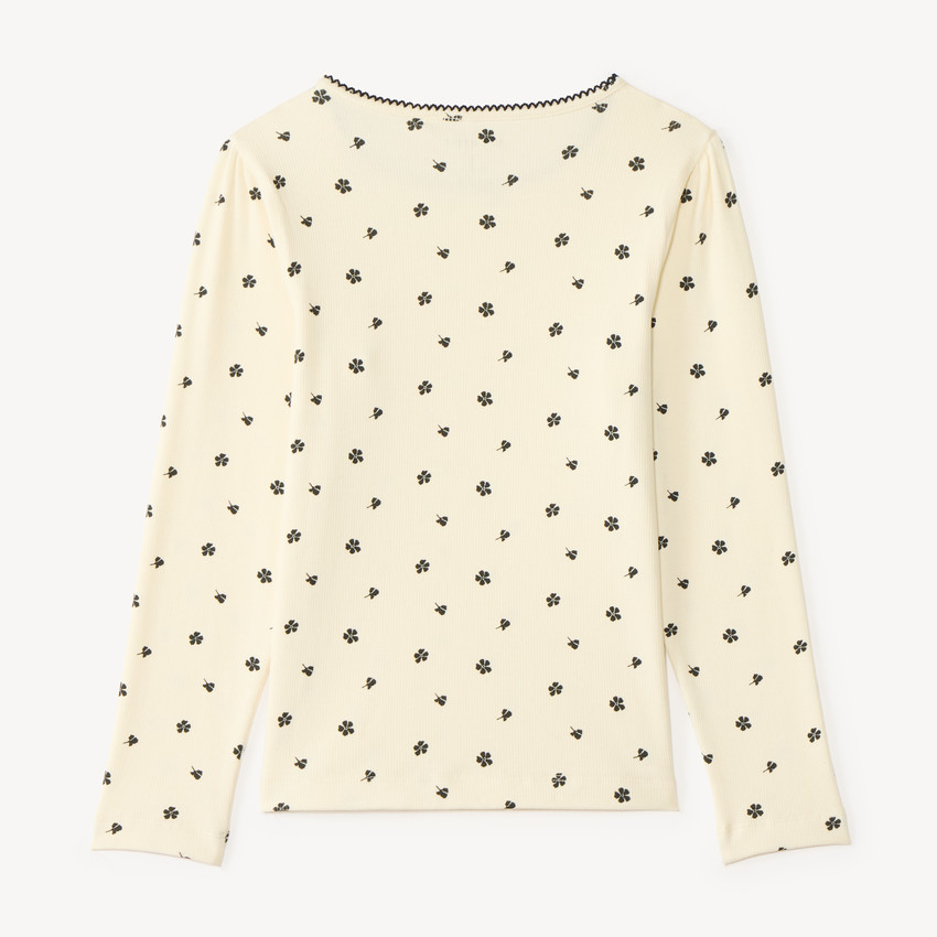 T-shirt manches longues imprimé fleurs fille 