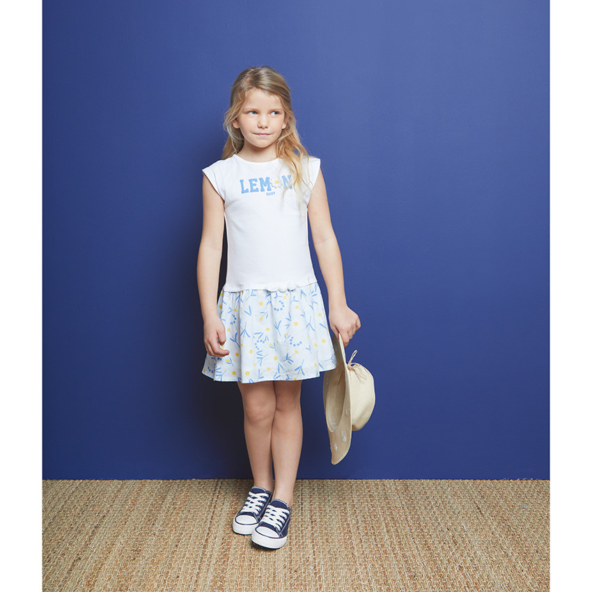 Capeline effet paille tressée avec fleurs brodées pour fille 