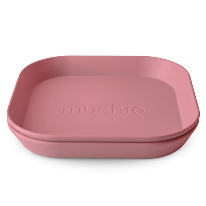 Assiette carrée 2 PCS Dusty Rose 