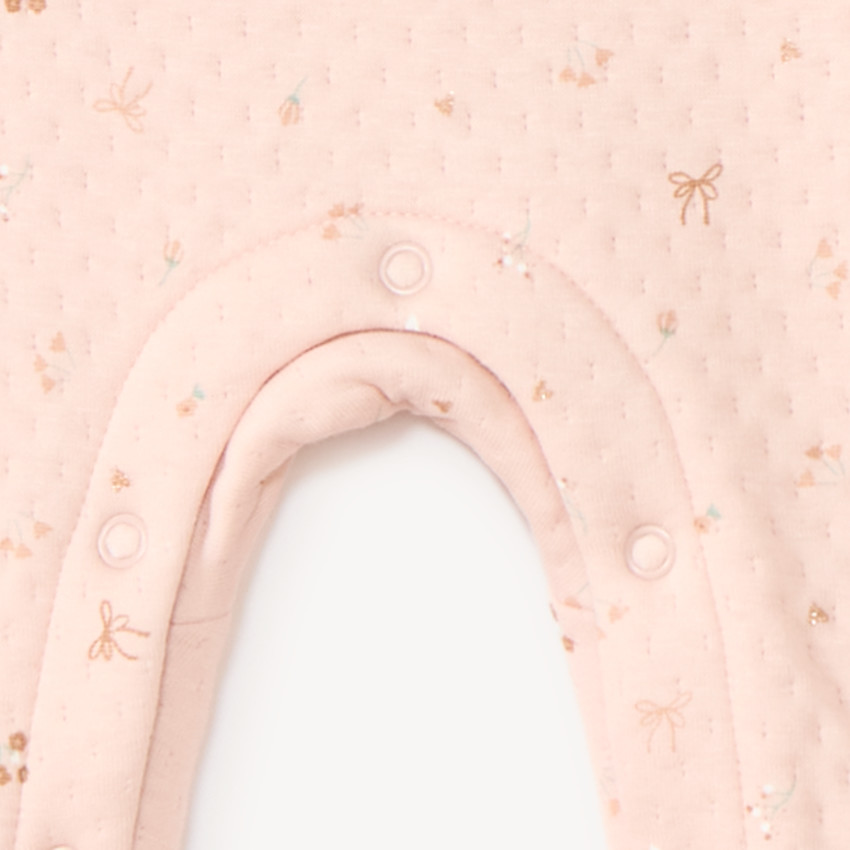 Donsbaby meisjes romper met drukknopen en fantasieprint 