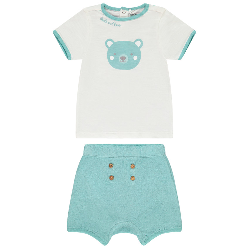 Ensemble T-shirt print ours et bermuda pour bébé garçon 
