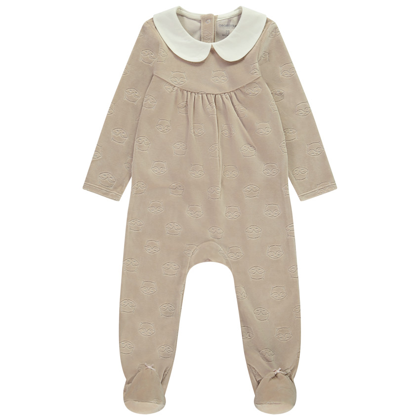 Pyjama in fluweel met vosjes voor meisjes 