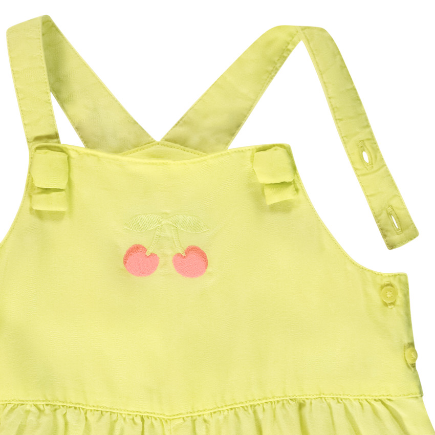 Korte jumpsuit met kersen borduursel voor meisjes 