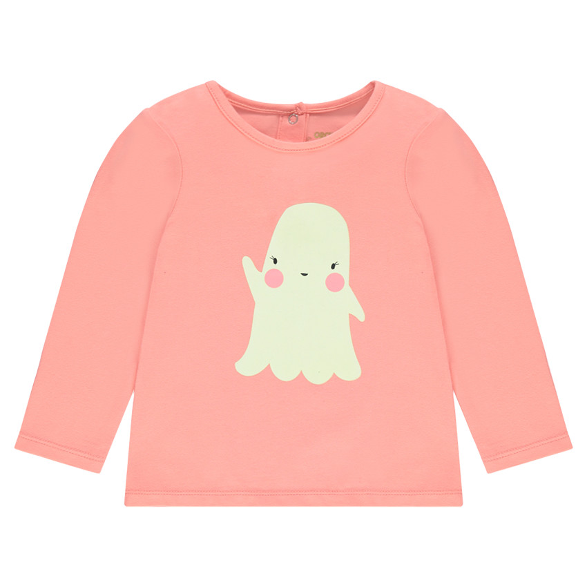Tee-shirt spécial Halloween avec print fantôme phosphorescent 