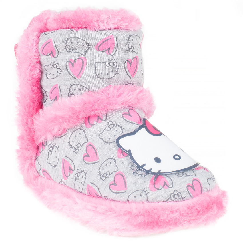 Chaussons bottines Hello Kitty avec fausse fourrure pour fille 