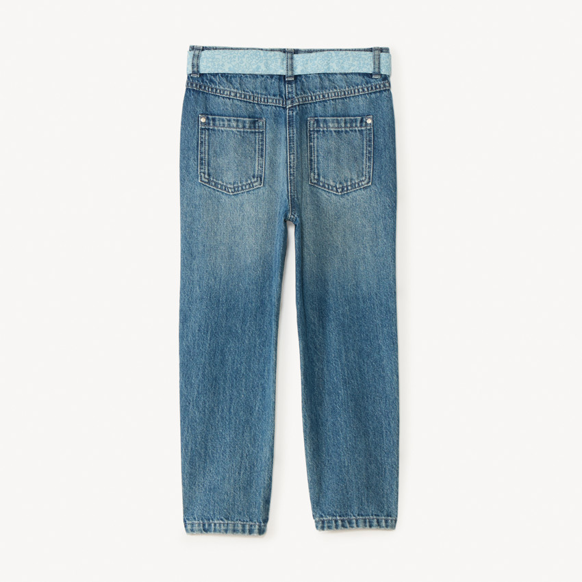 Jean avec ceinture fleurie à nouer pour fille 