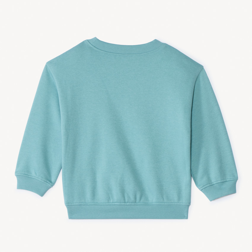 Oversized gebreid sweatshirt met print voor jongens. 