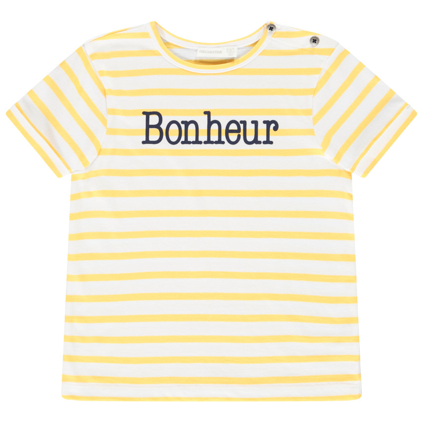 T-shirt mixte enfant à manches courtes style marinière 