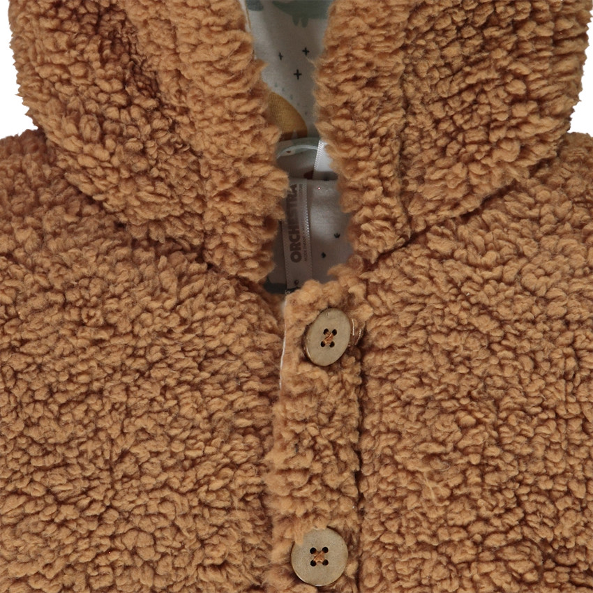 Gilet à capuche en sherpa pour bébé garçon 