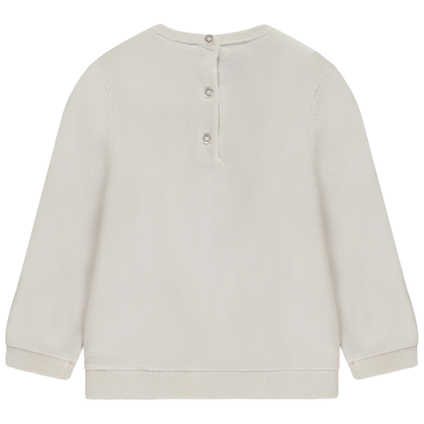 Pull en tricot doublé velours motif biche pour bébé fille 