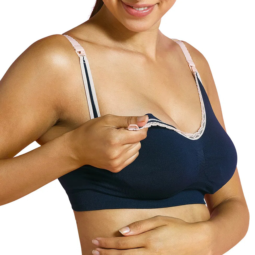 S - Soutien-gorge d'allaitement sans coutures - Deluxe Bleu/rose 