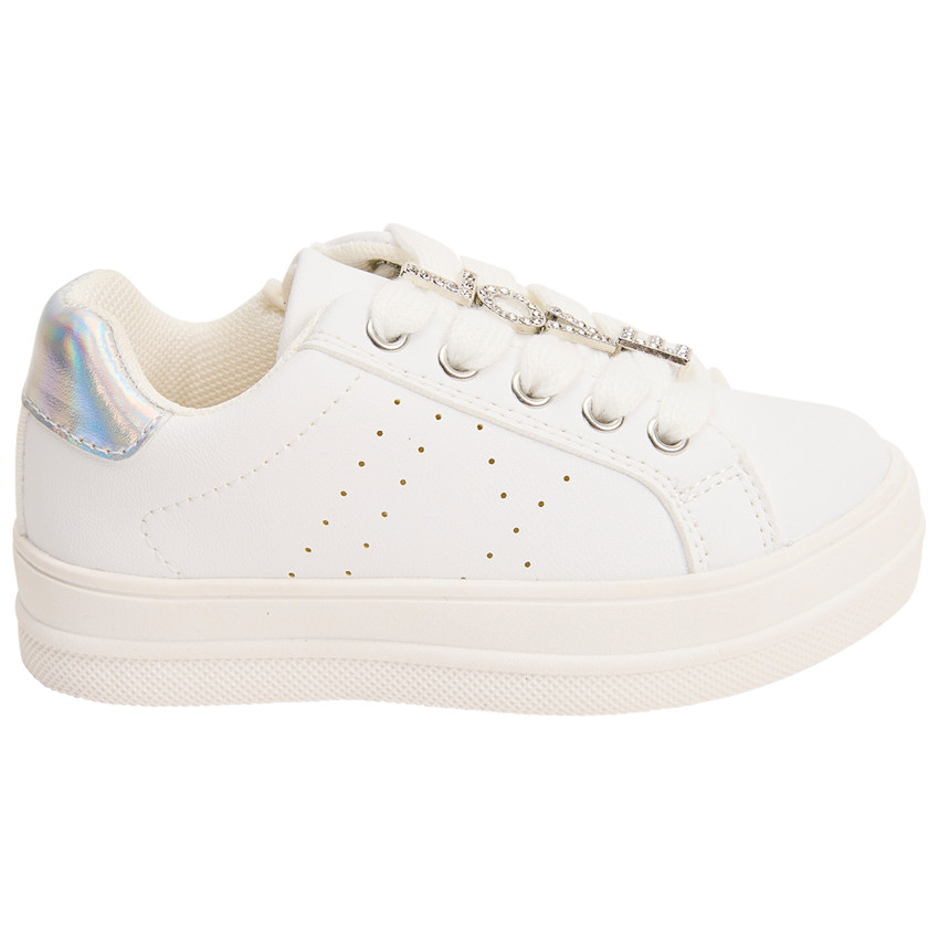 Sportieve sneakers met rits en veters en fantasiejuwelen voor meisjes 