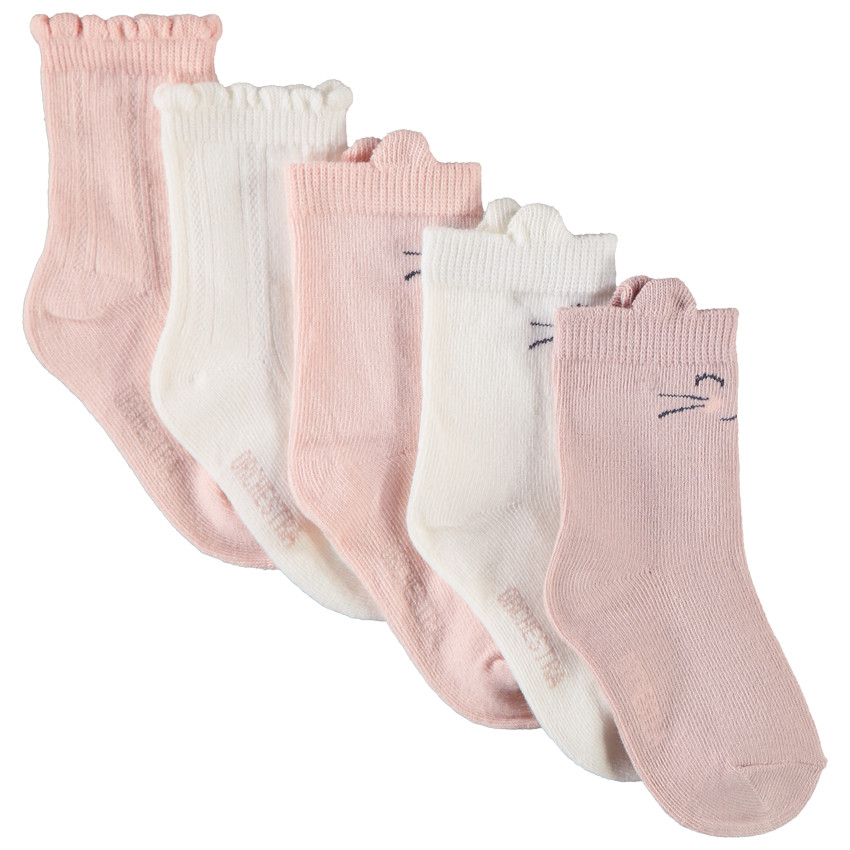 Lot de 5 paires de chaussettes chat pour bébé fille 
