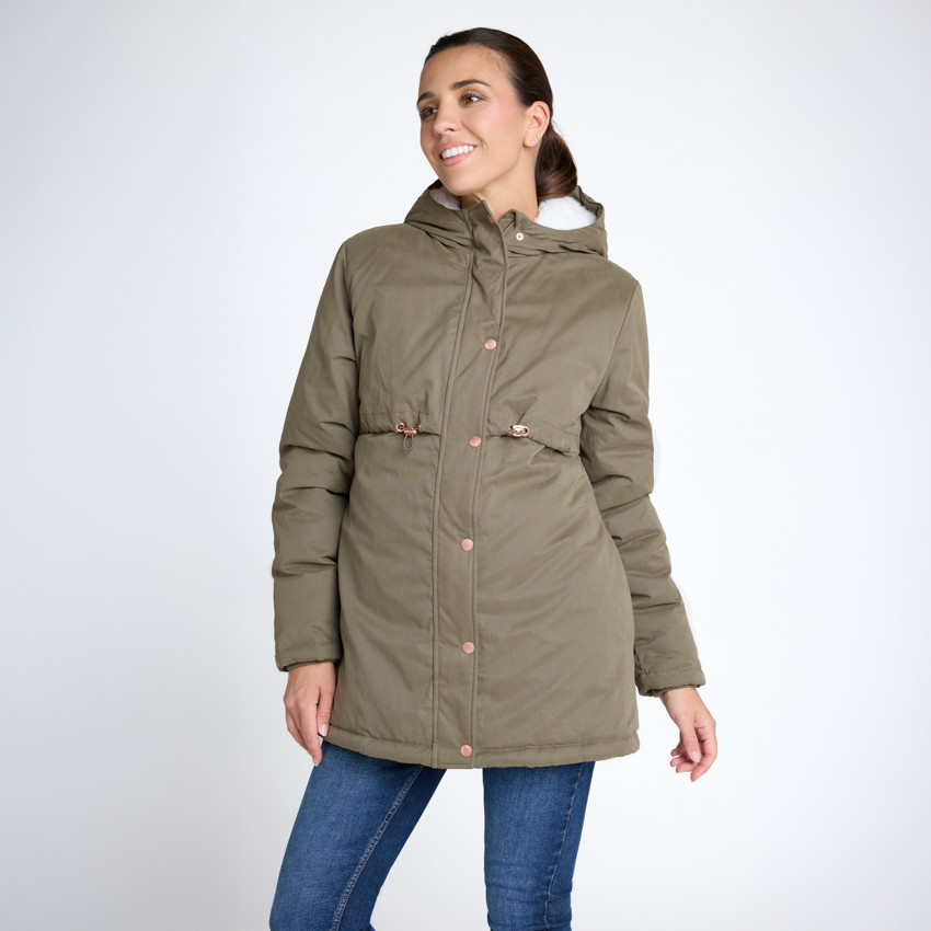 Parka de grossesse évolutive doublée sherpa 