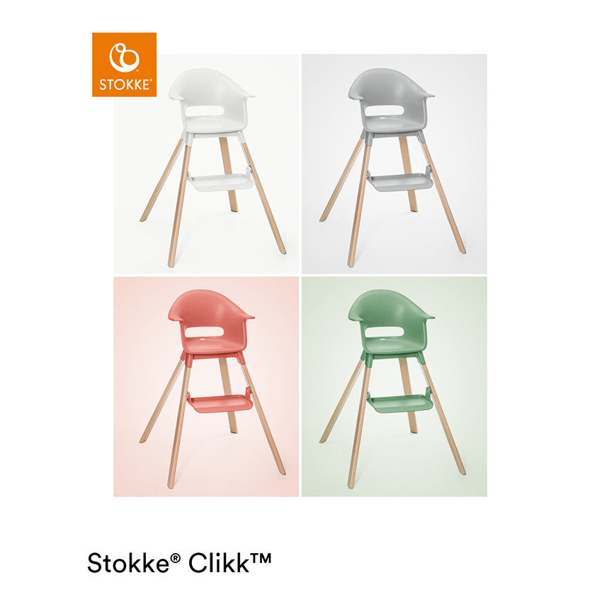 Hoge stoel evolutief CLIKK- SUNNY CORAL 