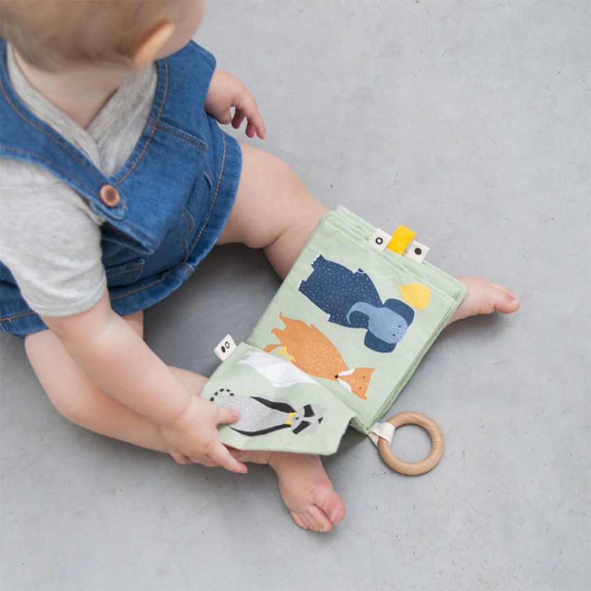 Livre d'éveil en tissu - 4 animaux 