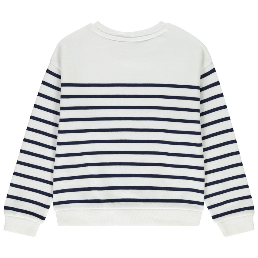 Sweat à rayures avec écriture pailletée pour fille  