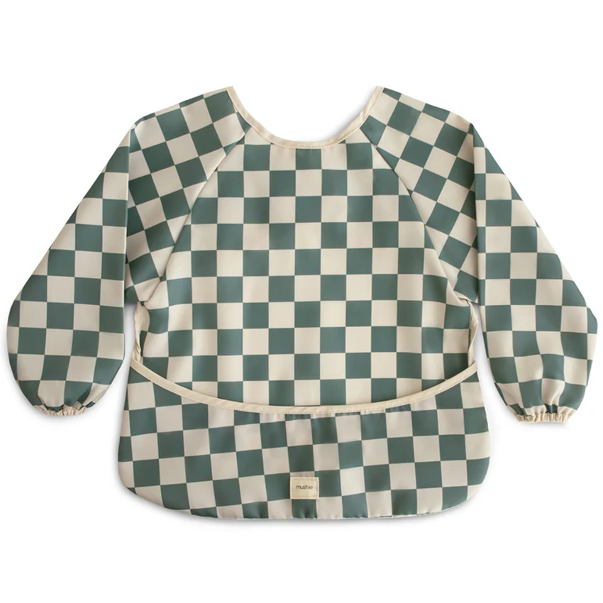 Bavoir manches longues imperméable Olive Check 