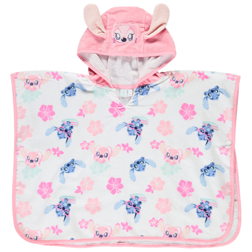 Poncho de bain imprimé Stitch & Angel Disney pour bébé fille 