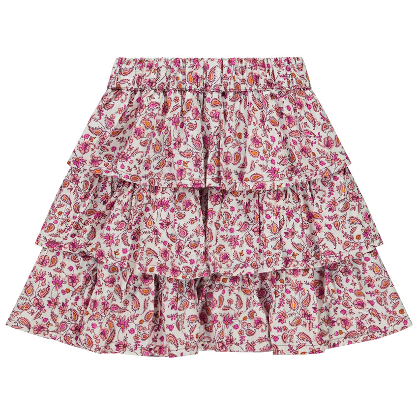 Rok met bloemenprint en lurex voor meisjes 