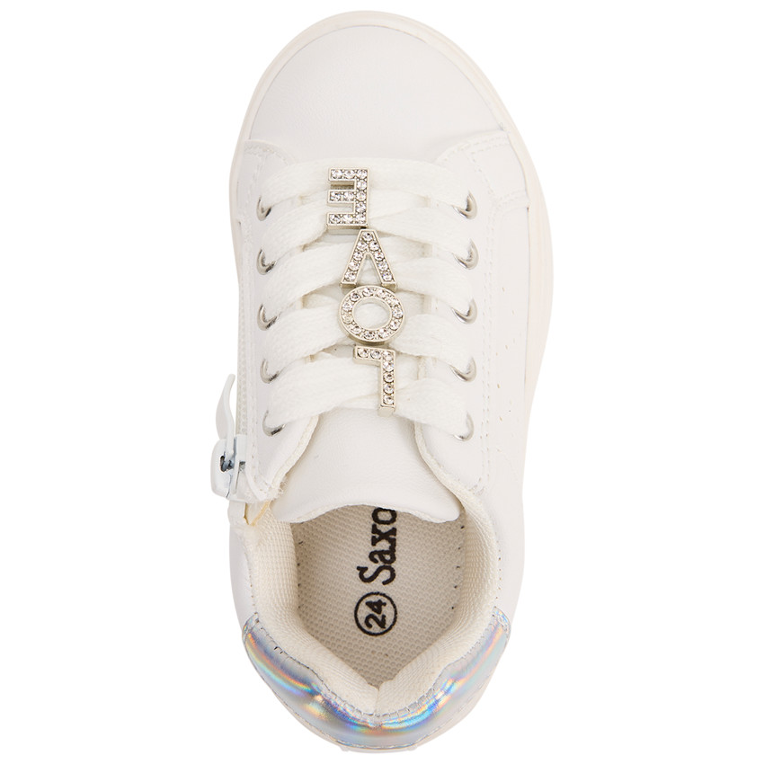 Sportieve sneakers met rits en veters en fantasiejuwelen voor meisjes 