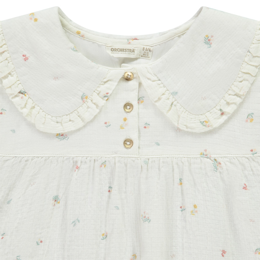 Tunique manches longues imprimé fleurs pour fille 