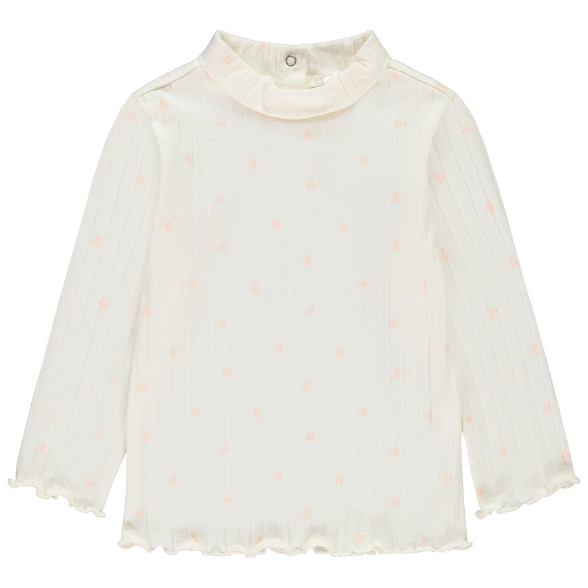 Ondertrui met opstaande kraag en fantasie hartenprint voor meisjes 