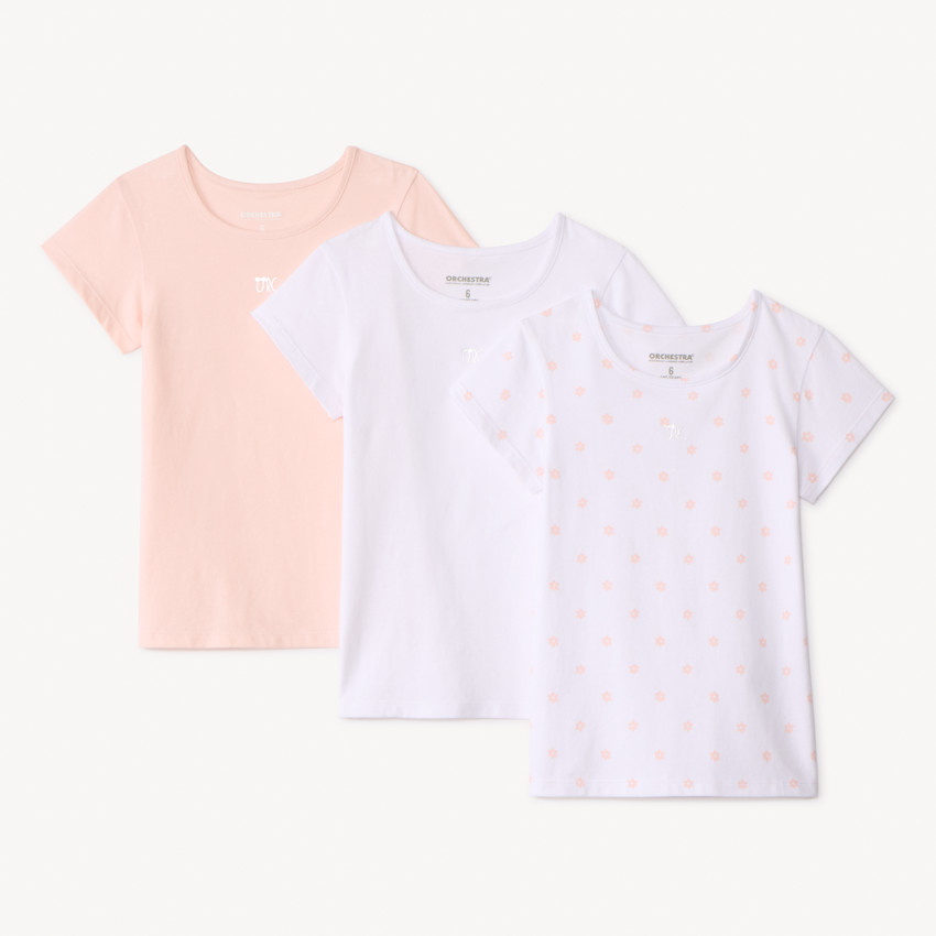 Set van 3 onderhemdjes met korte mouwen voor meisjes 