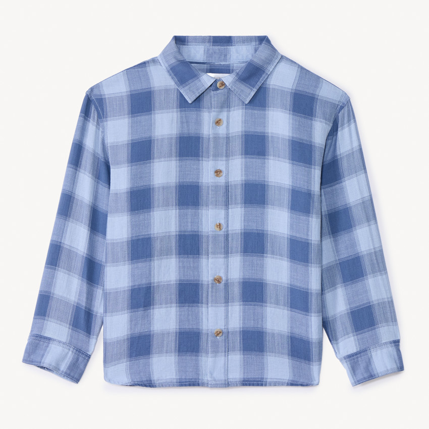 Langarmige geruite blouse voor jongens 