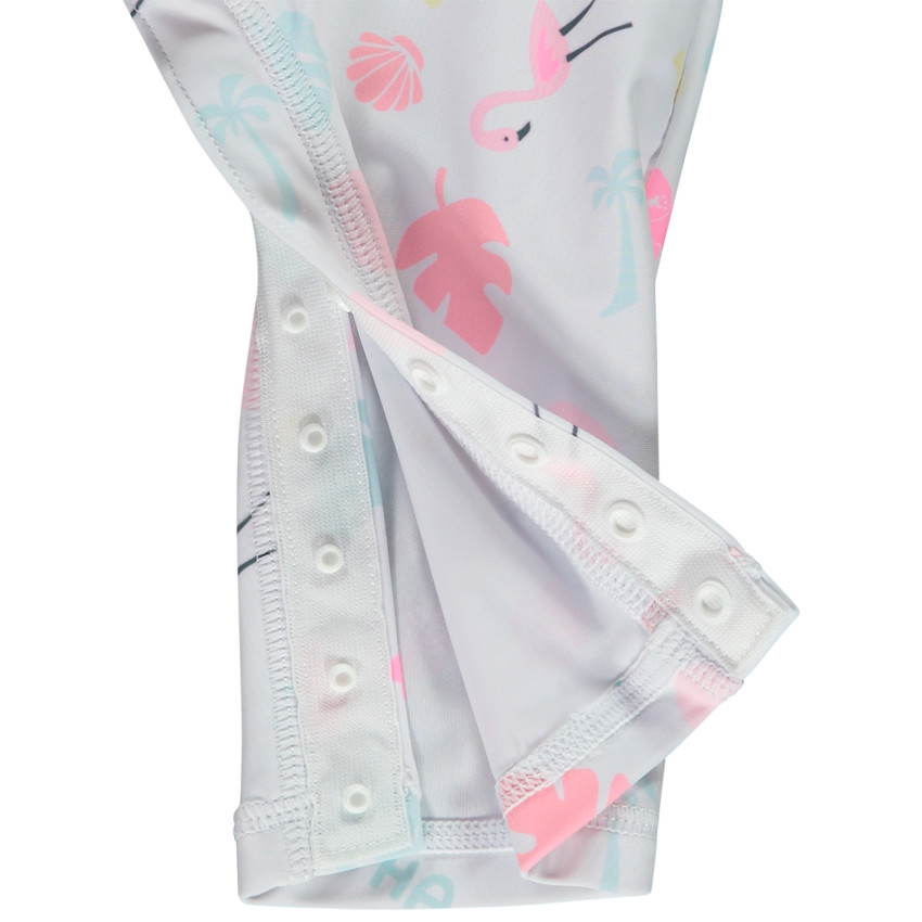 Combinaison anti-UV imprimé flamant rose pour bébé fille 