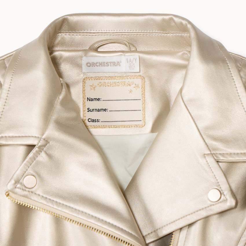 Perfecto biker in kunstleer met metallic effect voor meisjes 
