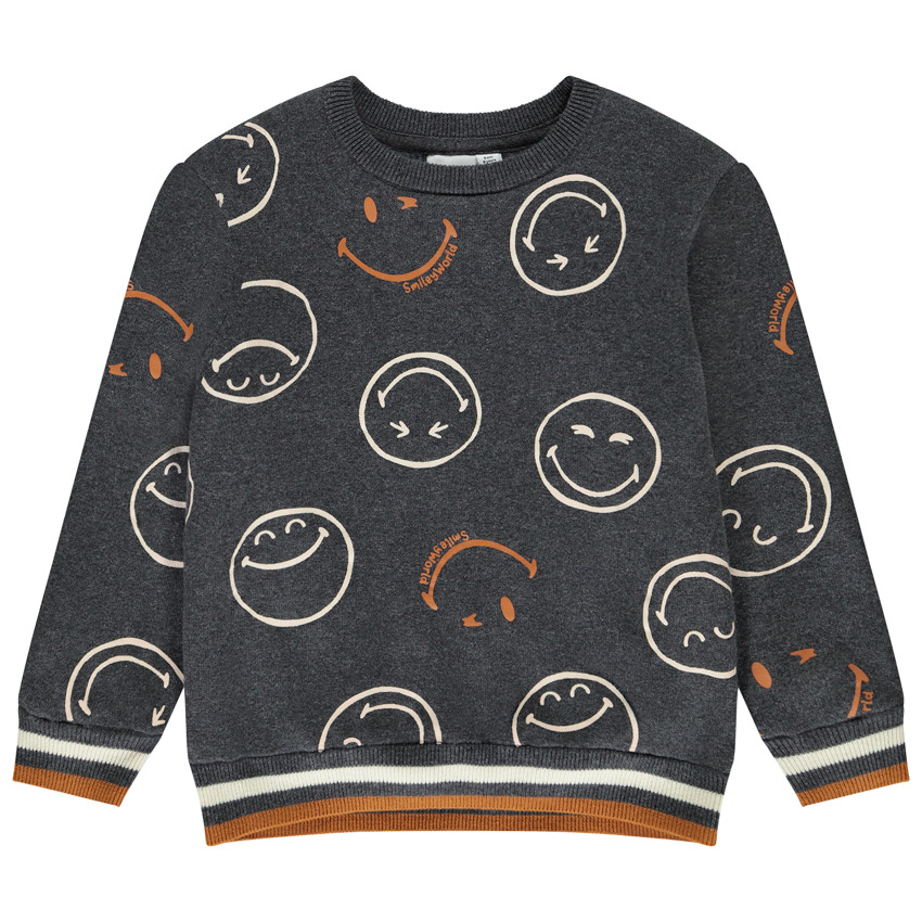 Pull doublé en velours imprimé SmileyWorld pour garçon  