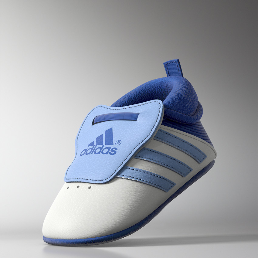 Baskets souples ADIDAS à lacet élastiqué et bandes bleues 