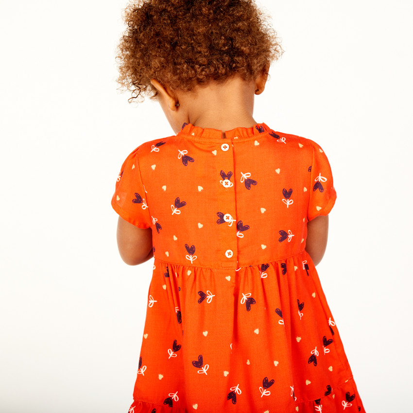 Robe manches courtes imprimé cœurs pour bébé fille 