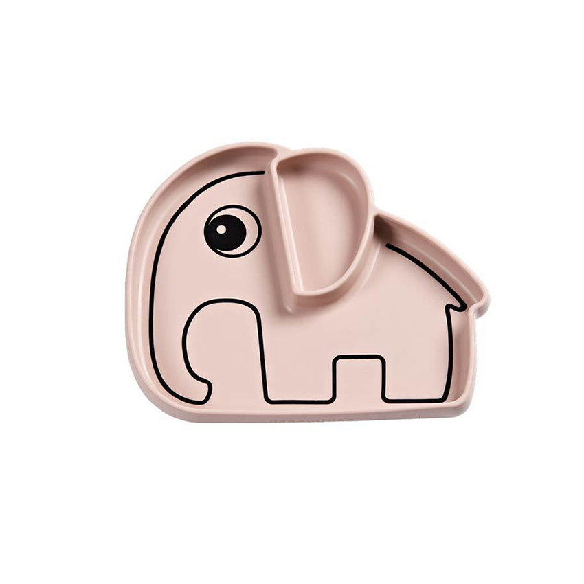 Assiette Silicone ventouse - Elphee rose 