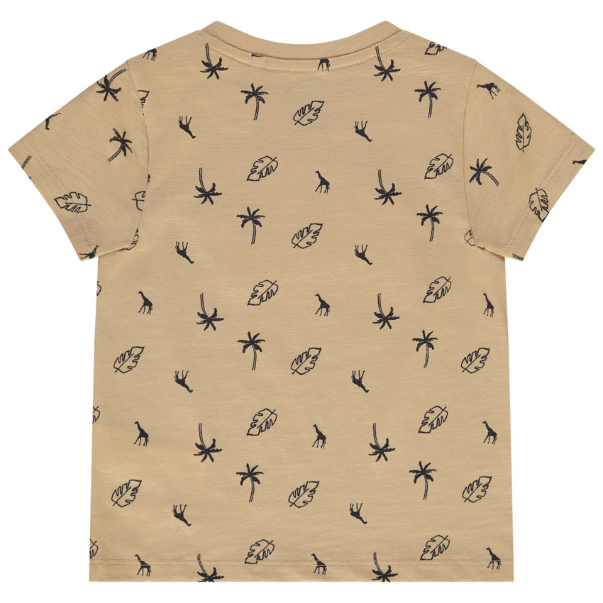 T-shirt korte mouwen met bouclé patch voor baby jongen 