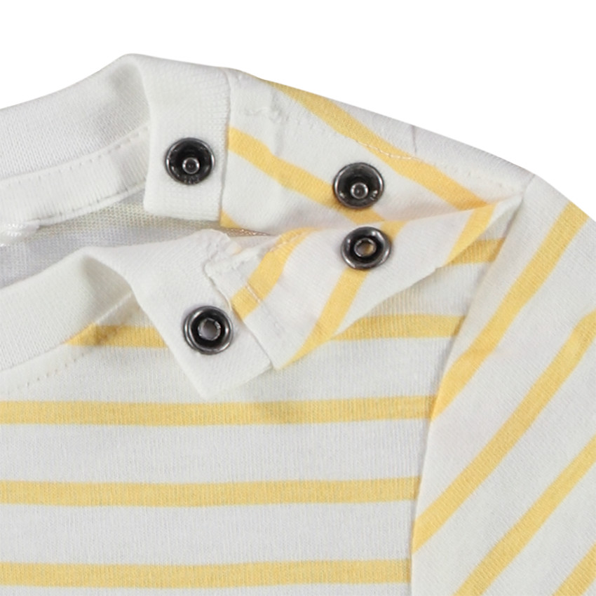 Ensemble t-shirt fantaisie à rayures + short uni pour bébé garçon 