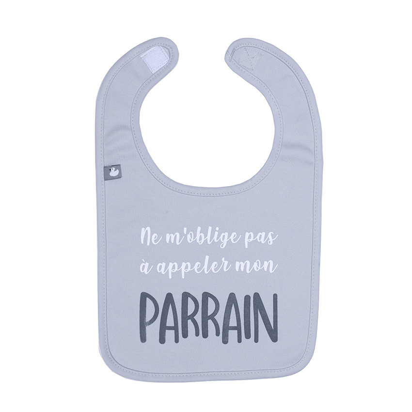 Bavoir "Ne m'oblige pas à appeler mon parrain" 