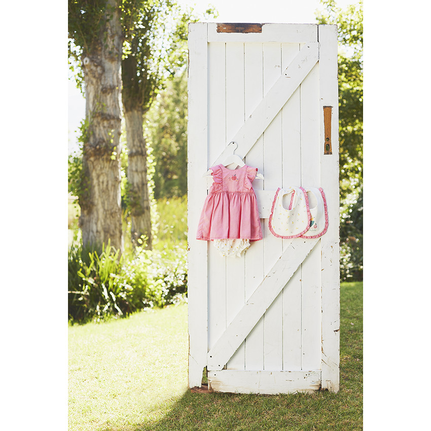 Twee-delig set jurk + gebloemde bloomer voor baby meisje 